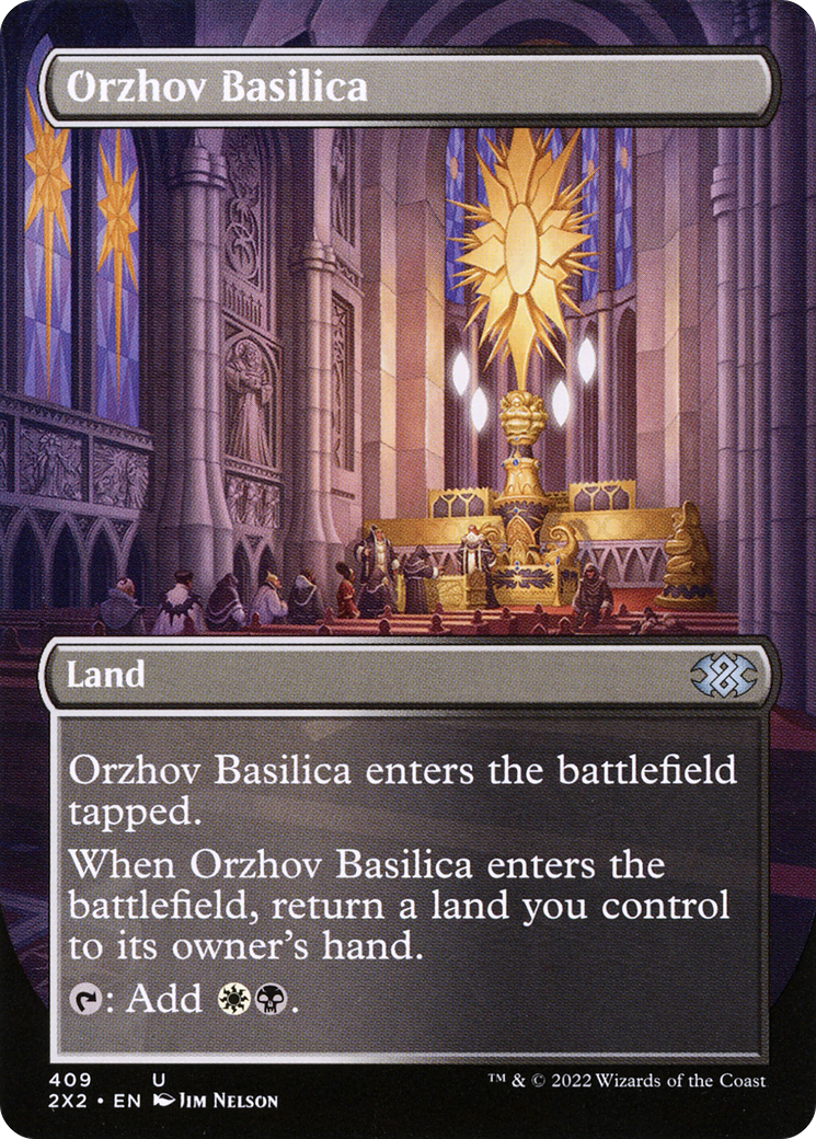 Orzhov Basilica (Borderless Alternate Art) [Double Masters 2022] Foil