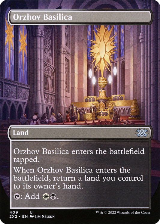 Orzhov Basilica (Borderless Alternate Art) [Double Masters 2022] Foil
