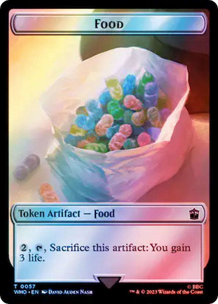 Alien Angel // Food (0057) Double-Sided Token (Surge Foil) [Doctor Who Tokens] | Silver Goblin