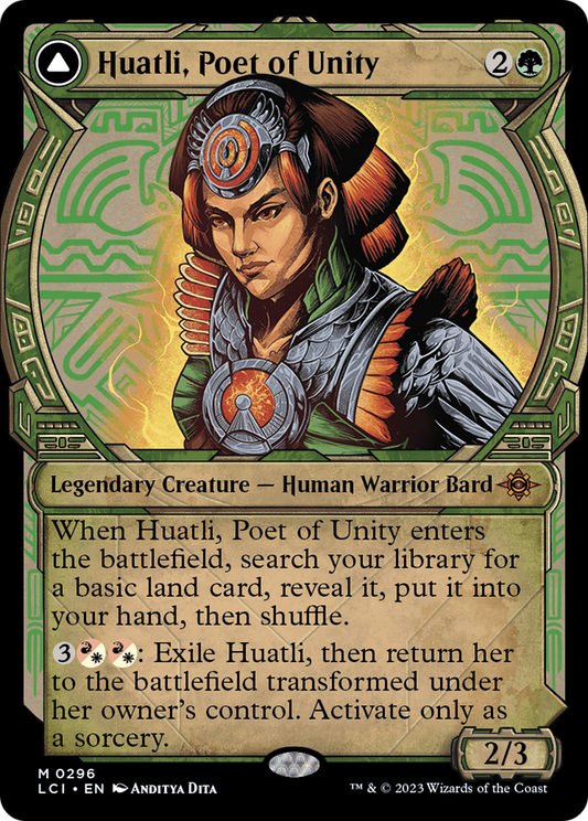 Huatli, Poet of Unity // Roar of the Fifth People (Showcase) [The Lost Caverns of Ixalan] Foil