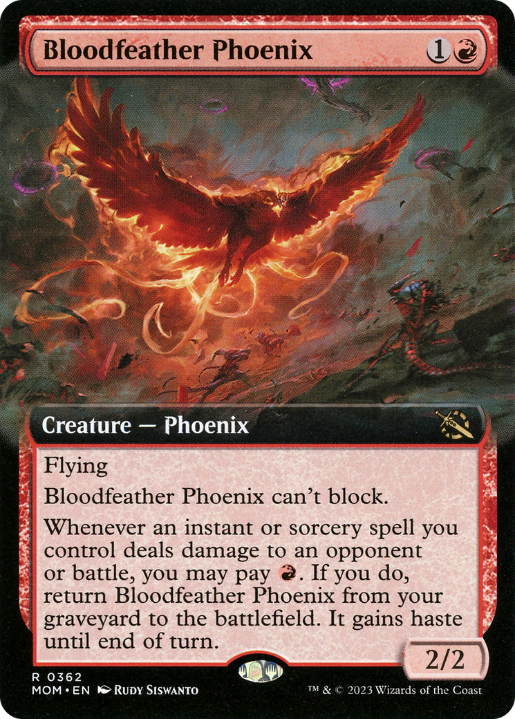 Bloodfeather Phoenix (Extended Art) [March of the Machine] | Silver Goblin