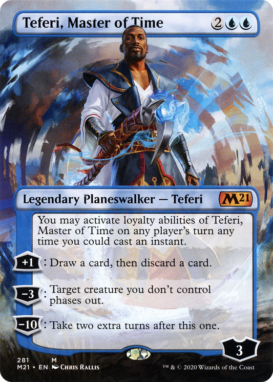 Teferi, Master of Time (Borderless) [Core Set 2021] Foil