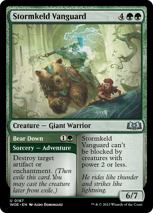Stormkeld Vanguard // Bear Down [Wilds of Eldraine] Foil