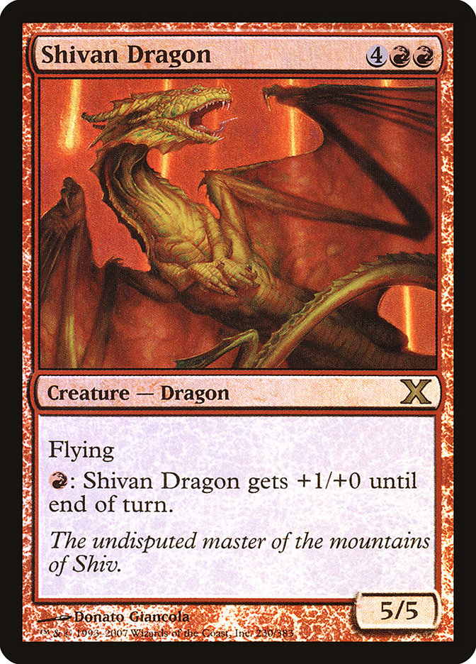 Shivan Dragon (Premium Foil) [Tenth Edition] | Silver Goblin