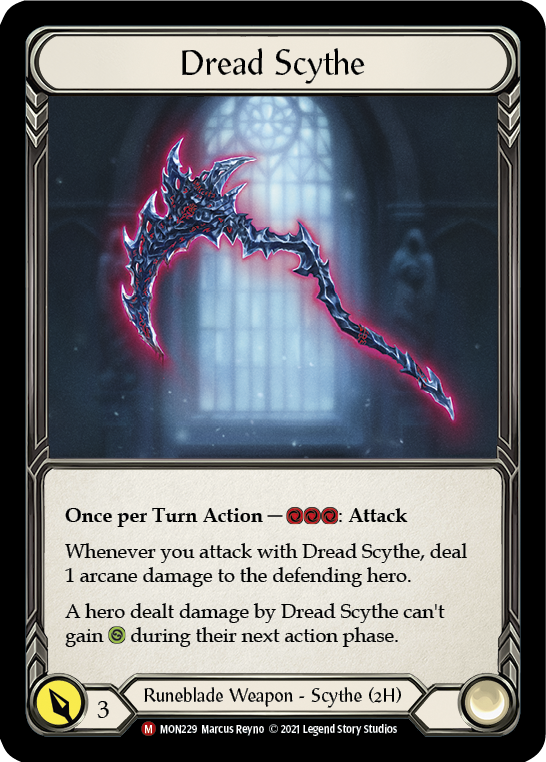 Dread Scythe [MON229-CF] (Monarch)  1st Edition Cold Foil | Silver Goblin