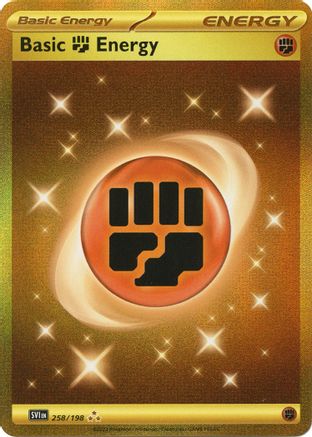 Basic Fighting Energy (Gold) (258) Holofoil - Scarlet & Violet