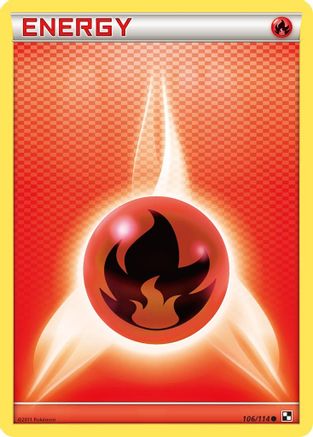 Basic Fire Energy (106) Reverse Holofoil - Black & White