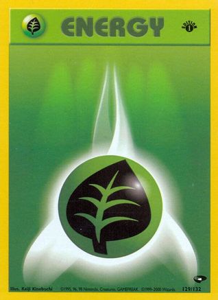 Basic Grass Energy (129) (1st Edition) - Gym Challenge