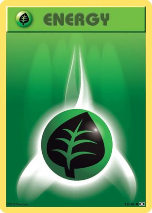 Basic Grass Energy (91) Reverse Holofoil - Evolutions