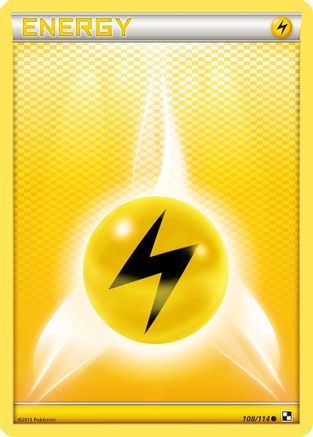 Basic Lightning Energy (108) Reverse Holofoil - Black & White