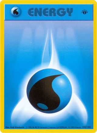 Basic Water Energy (102) (Unlimited) - Base Set (Shadowless)