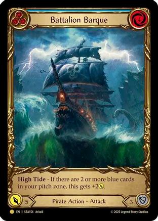 Battalion Barque (Blue) (Extended Art) (SEA154) Cold Foil - High Seas