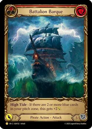Battalion Barque (Red) (Extended Art) (SEA152) Cold Foil - High Seas