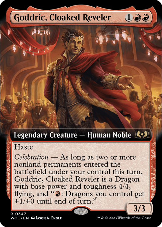 Goddric, Cloaked Reveler (Extended Art) [Wilds of Eldraine] Foil