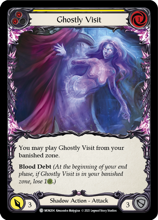 Ghostly Visit (Yellow) [MON204-RF] (Monarch)  1st Edition Rainbow Foil | Silver Goblin