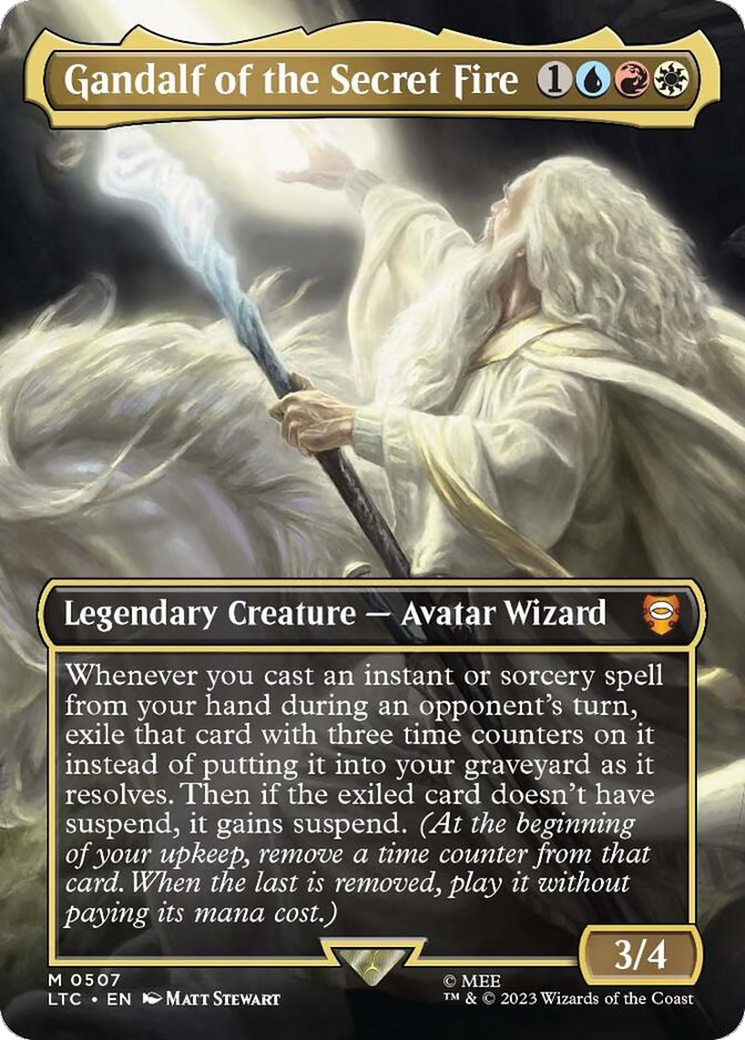 Gandalf of the Secret Fire (Borderless) [The Lord of the Rings: Tales of Middle-Earth Commander] Foil