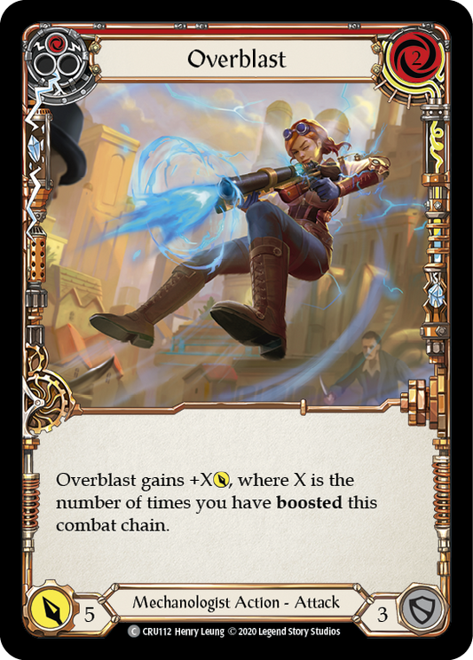 Overblast (Red) 1st Edition Rainbow Foil (CRU112) - Crucible of War