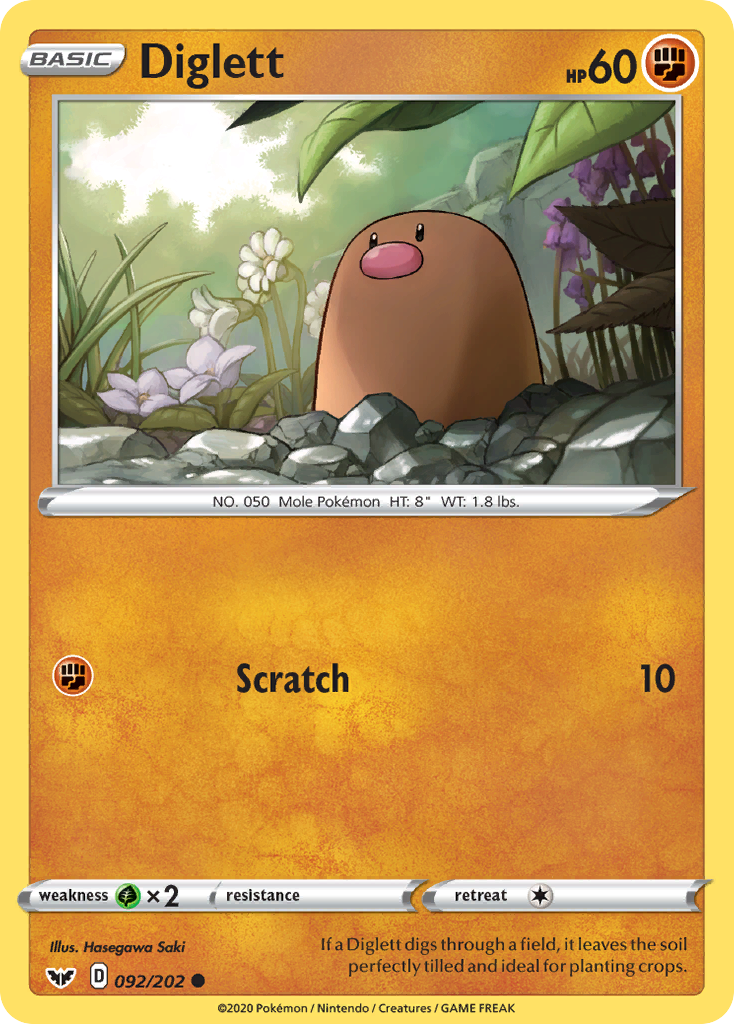 Diglett (092/202) [Sword & Shield: Base Set] | Silver Goblin