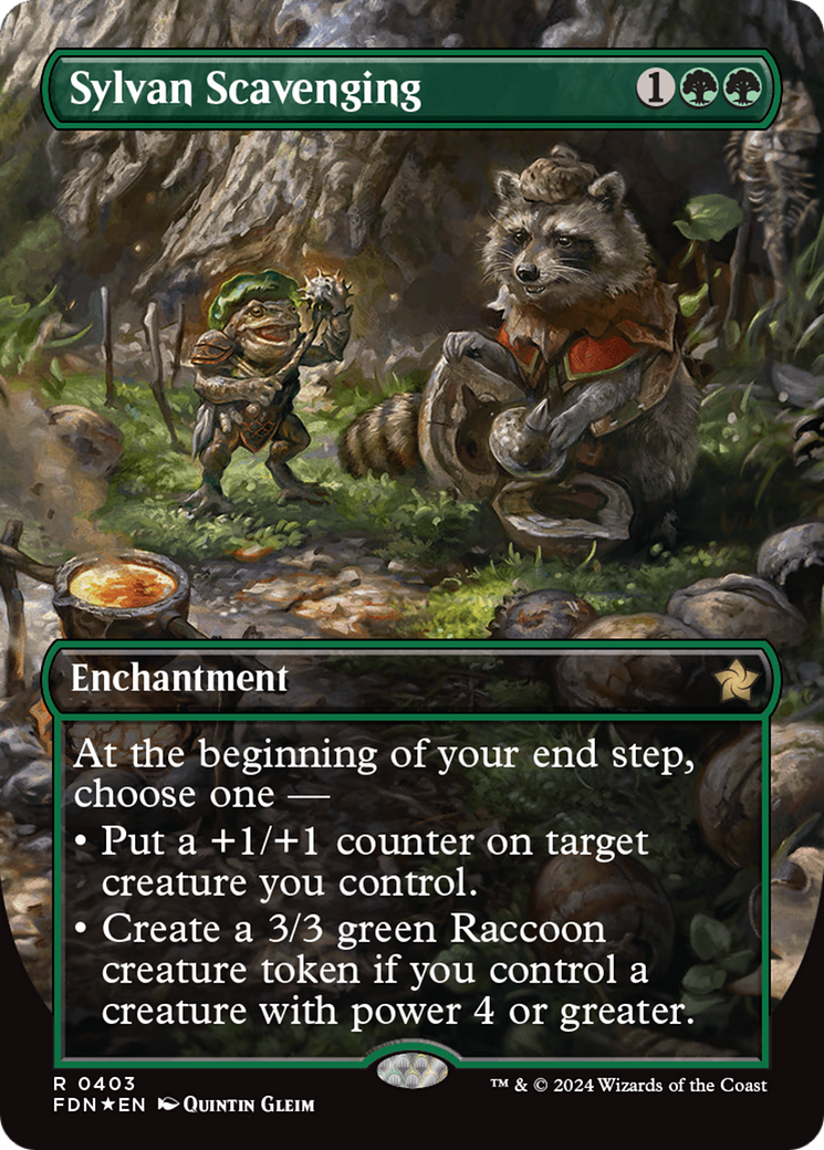 Sylvan Scavenging (Borderless) (Mana Foil) [Foundations] | Silver Goblin