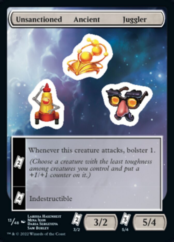 Unsanctioned Ancient Juggler [Unfinity Stickers] | Silver Goblin