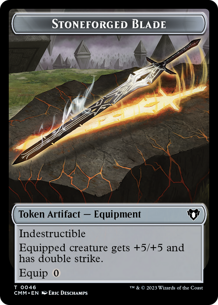 Stoneforged Blade Token [Commander Masters Tokens] | Silver Goblin