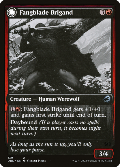 Fangblade Brigand // Fangblade Eviscerator [Innistrad: Double Feature] Foil