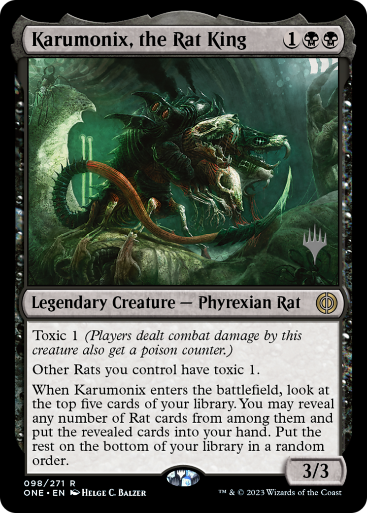 Karumonix, the Rat King (Promo Pack) [Phyrexia: All Will Be One Promos] Foil