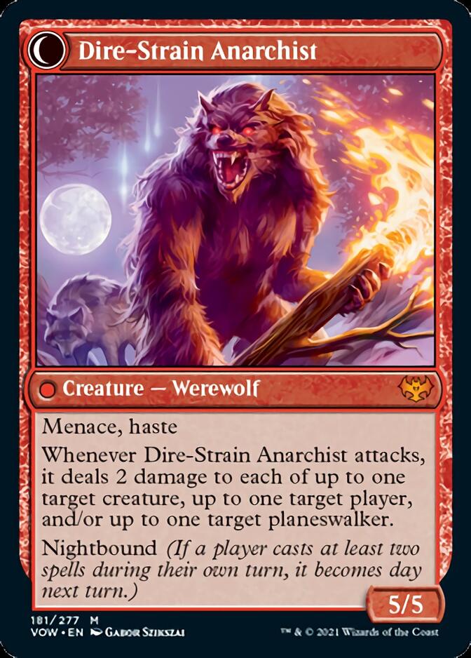 Volatile Arsonist // Dire-Strain Anarchist [Innistrad: Crimson Vow] Foil