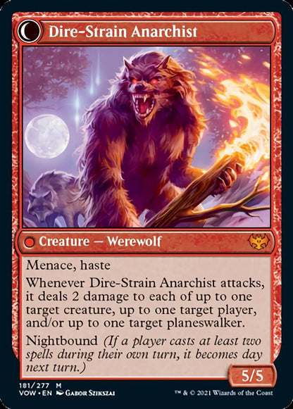 Volatile Arsonist // Dire-Strain Anarchist [Innistrad: Crimson Vow] Foil