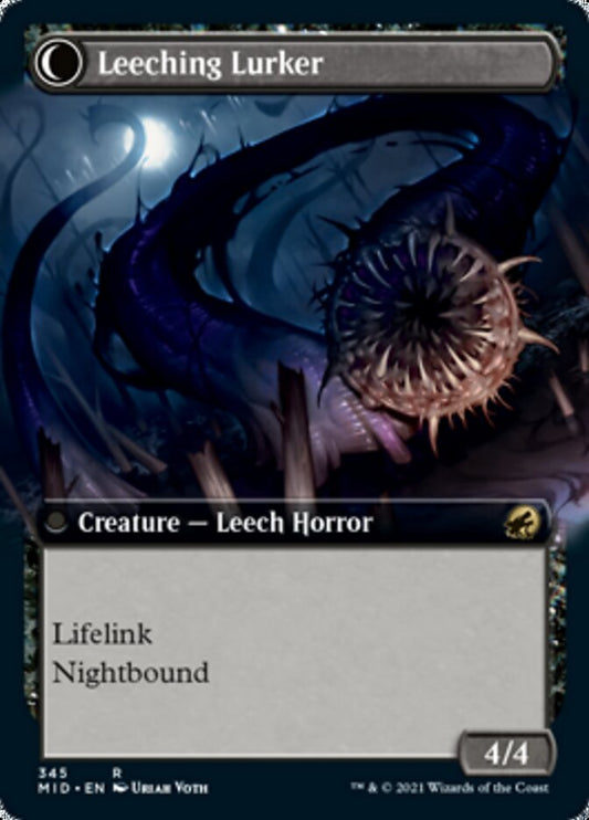 Curse of Leeches // Leeching Lurker (Extended Art) [Innistrad: Midnight Hunt] Foil