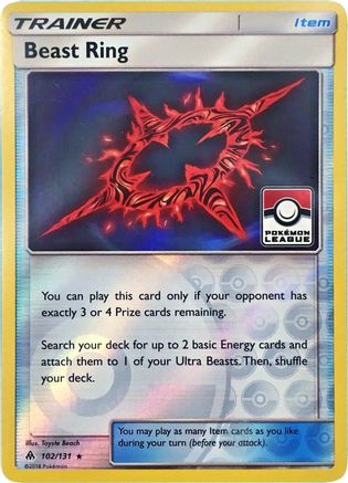 Beast Ring (Pokemon League) (102) Reverse Holofoil - League & Championship Cards