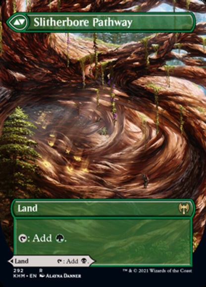 Darkbore Pathway // Slitherbore Pathway (Borderless Alternate Art) [Kaldheim] Foil