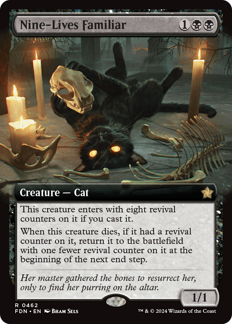 Nine-Lives Familiar (Extended Art) [Foundations] Foil