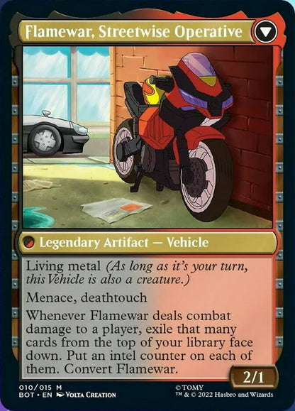 Flamewar, Brash Veteran // Flamewar, Streetwise Operative [Transformers] Foil