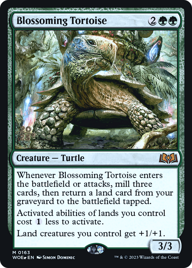 Blossoming Tortoise [Wilds of Eldraine Prerelease Promos] | Silver Goblin