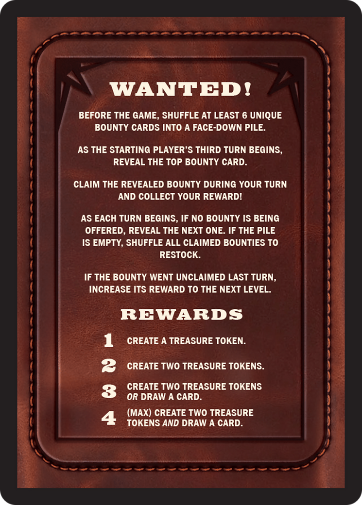 Bounty: The Outsider // Bounty Rules Double-Sided Token [Outlaws of Thunder Junction Commander Tokens] | Silver Goblin