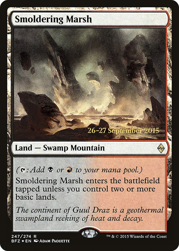 Smoldering Marsh (247s) Foil - Battle for Zendikar Promos