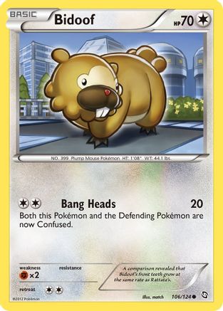 Bidoof (106) Reverse Holofoil - Dragons Exalted