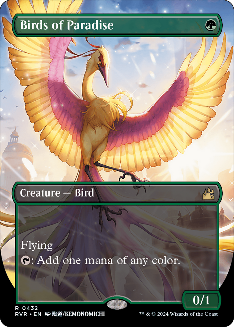Birds of Paradise (Anime Borderless) (432) Foil - Ravnica Remastered