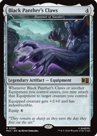 Black Panther's Claws – Hammer of Nazahn (286) Surge Foil - Commander: Marvel Super Heroes