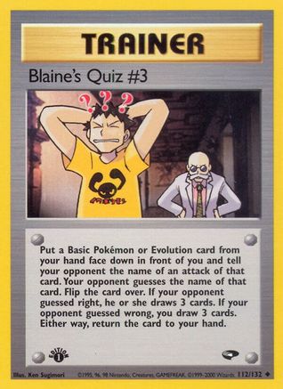 Blaine's Quiz #3 (112) (1st Edition) - Gym Challenge