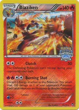 Blaziken (National Championships) [Staff] (14) Reverse Holofoil - League & Championship Cards