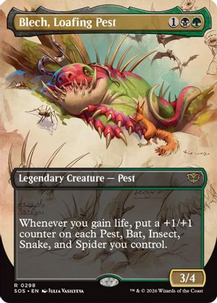Blech, Loafing Pest (Borderless) (298) - Secrets of Strixhaven