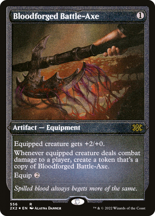 Bloodforged Battle-Axe (556) Etched Foil - Double Masters 2022