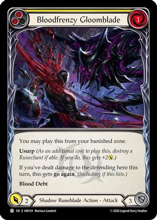 Bloodfrenzy Gloomblade (Yellow) (IAR124) Rainbow Foil - Usurp the Shadow Throne
