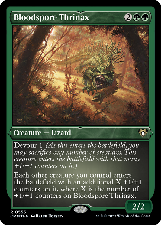 Bloodspore Thrinax (555) Etched Foil - Commander Masters