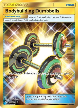Bodybuilding Dumbbells (Gold) (161) Holofoil - Burning Shadows