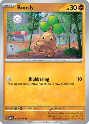 Bonsly (110) Reverse Holofoil - Obsidian Flames