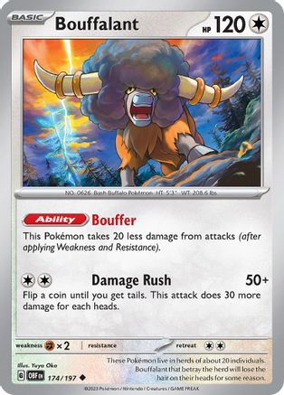 Bouffalant (174) Reverse Holofoil - Obsidian Flames