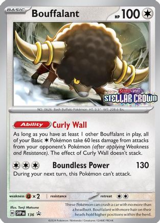 Bouffalant (Prerelease) (136) Holofoil - Black Star Promos